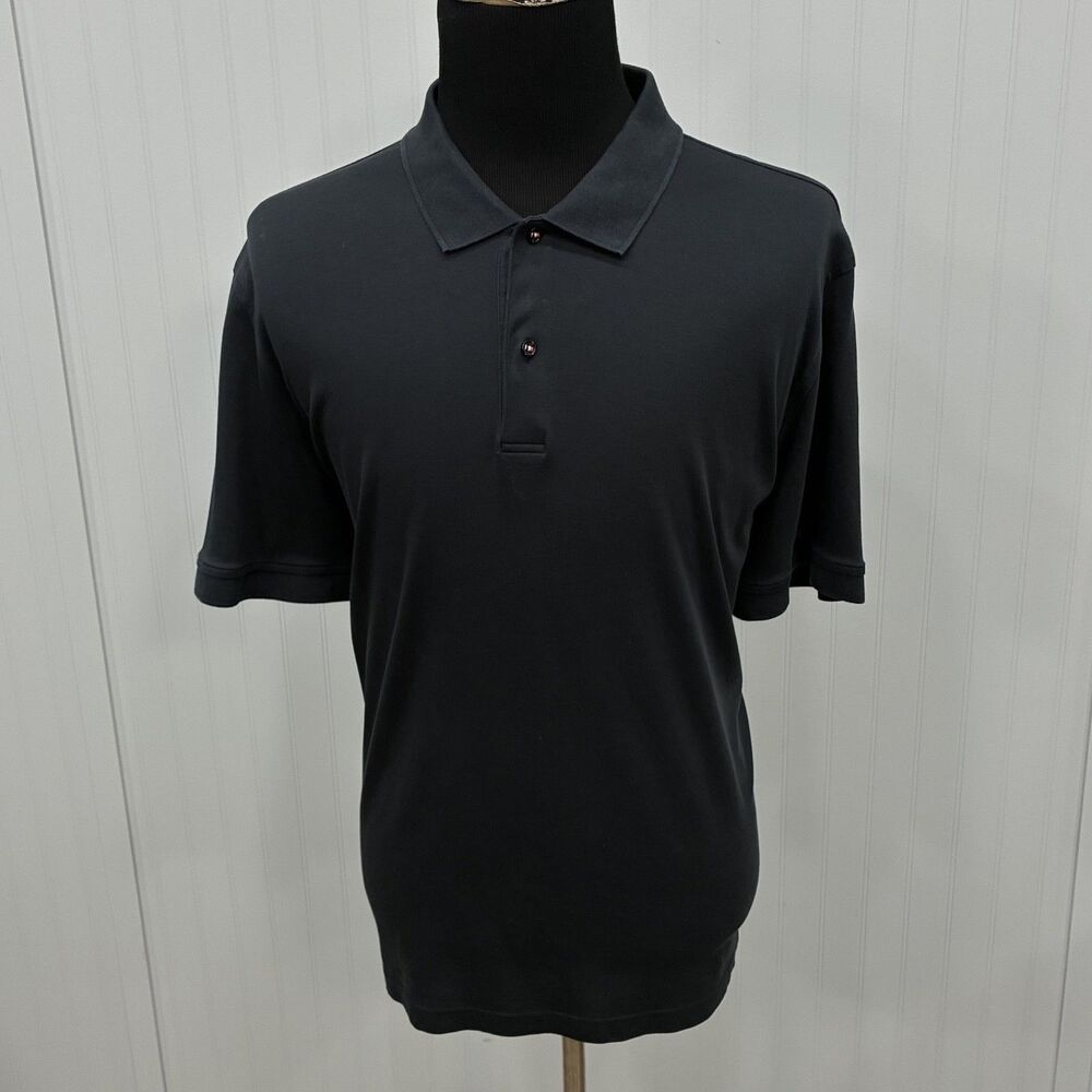 UNTUCKit Men's 3XL Black 100% Cotton Short Sleeve Polo Shirt